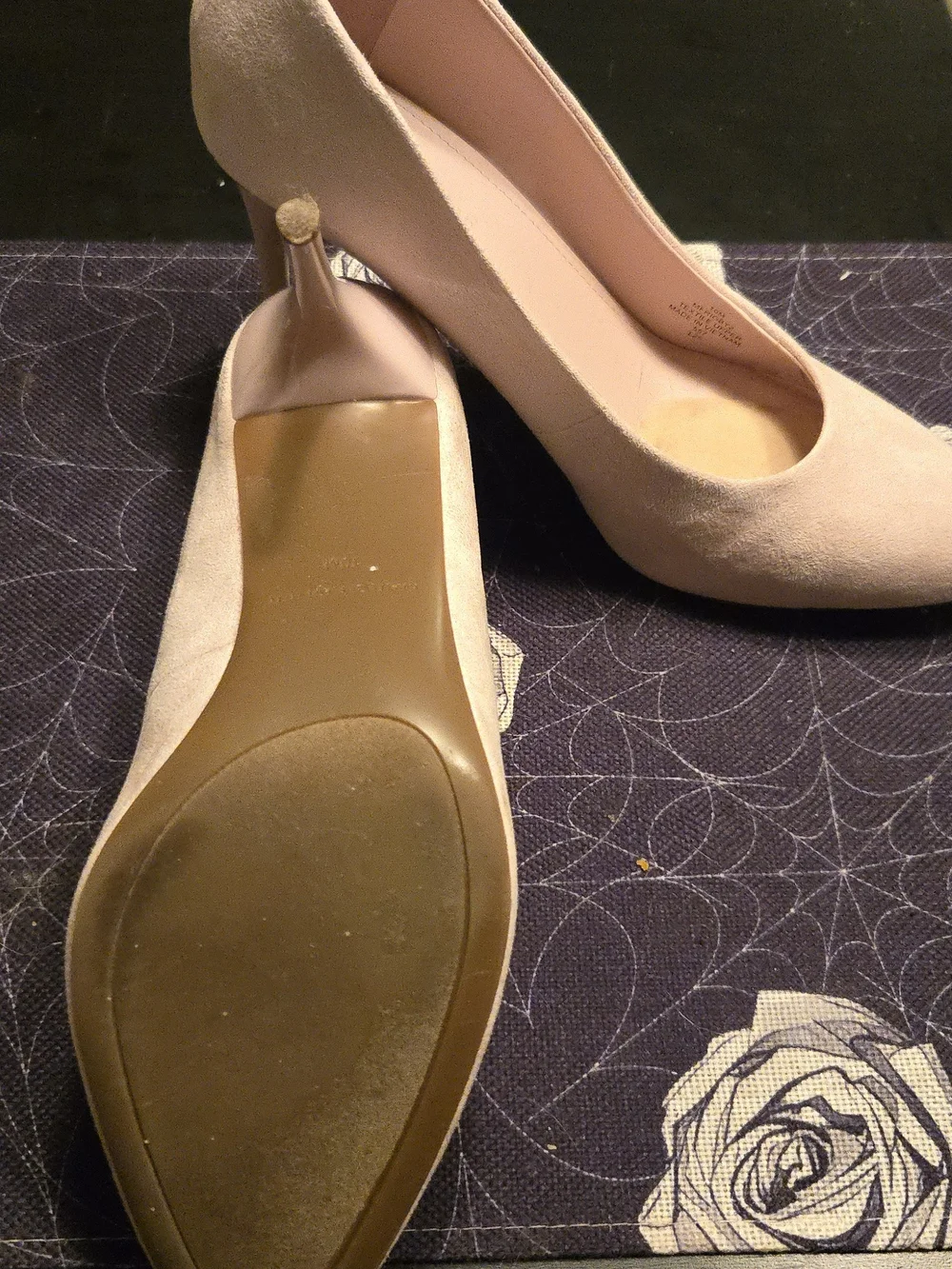 Marc Fisher Blush Pink Suede Round-Toe Stiletto Pumps